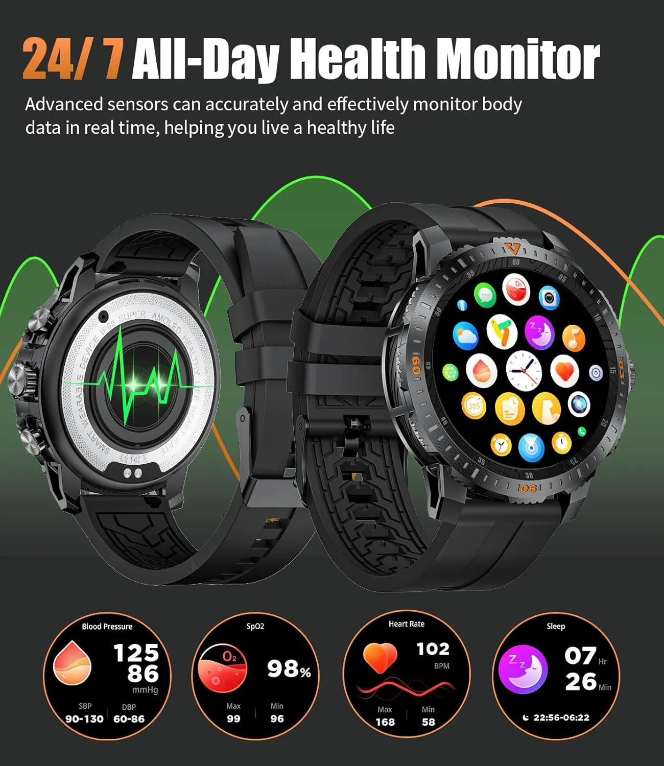 ⌚️ Military Smartwatch for Men - Call & Fitness Tracker ⌚️