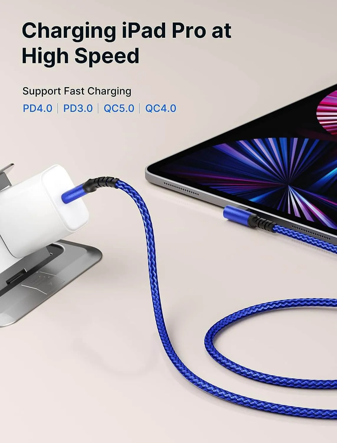 100W 90° USB-C Right Angle Fast Charging Cable