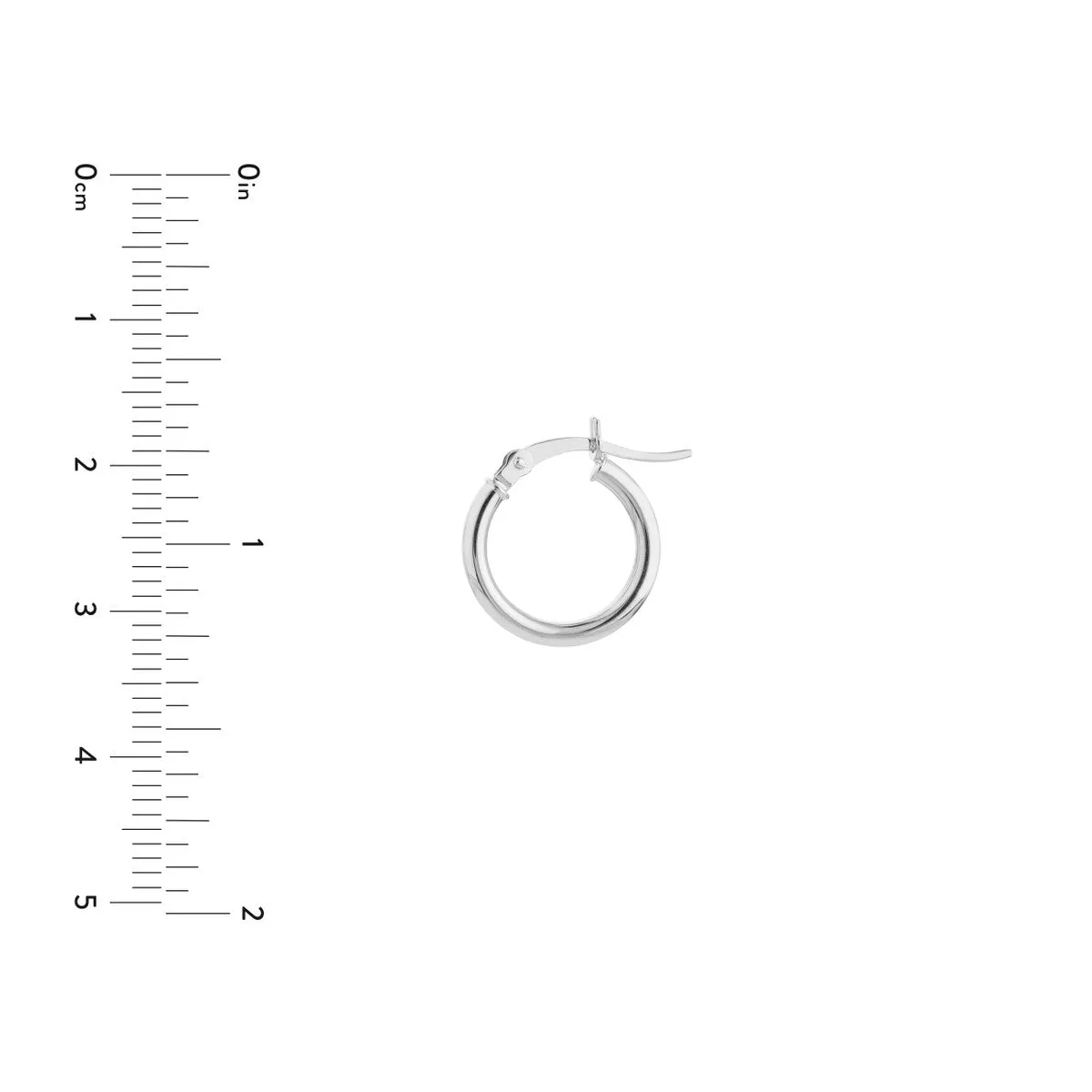 10K White Gold 2x15MM Hoops