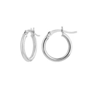 10K White Gold 2x15MM Hoops