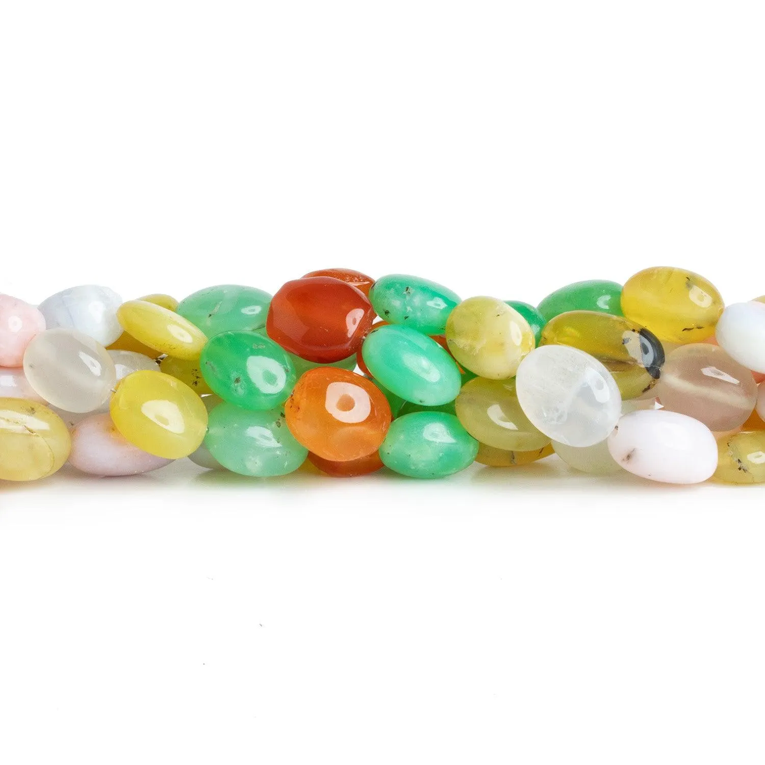 10x7mm-12x10mm Multi Gemstone Plain Ovals 17 inch 40 pieces