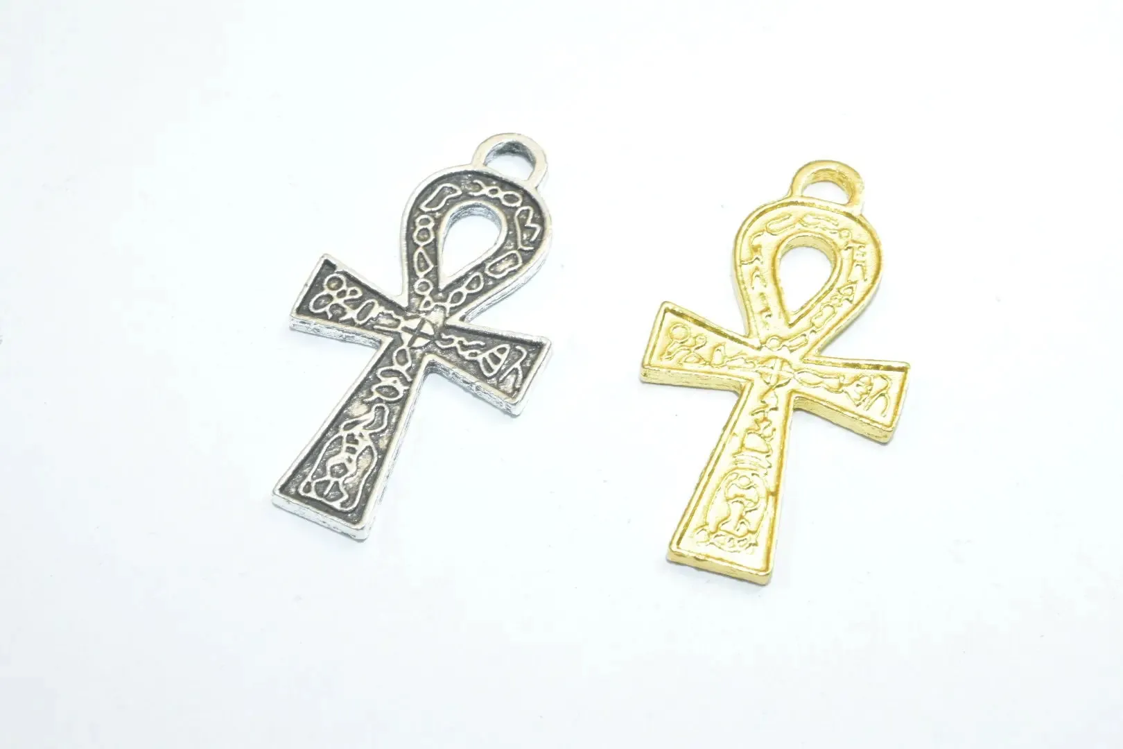 15PCs Egyptian Ankh Life Symbol Key Charm Size 36x20mm Silver or Gold Charm Egyptian Pendant For Jewelry Making