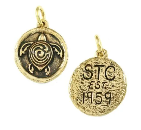 18634 - 1 1/2" BRONZE STC SYMBOL WITH INITIALS & DATE ON BACK