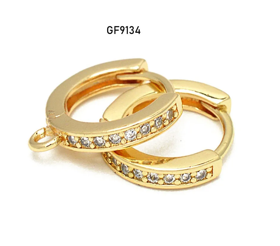 18K Gold Filled Look, EP Leverback Hook Earring Findings Plain and with Clear Zircon High quality Zircon For Jewelry supplier and wholesale