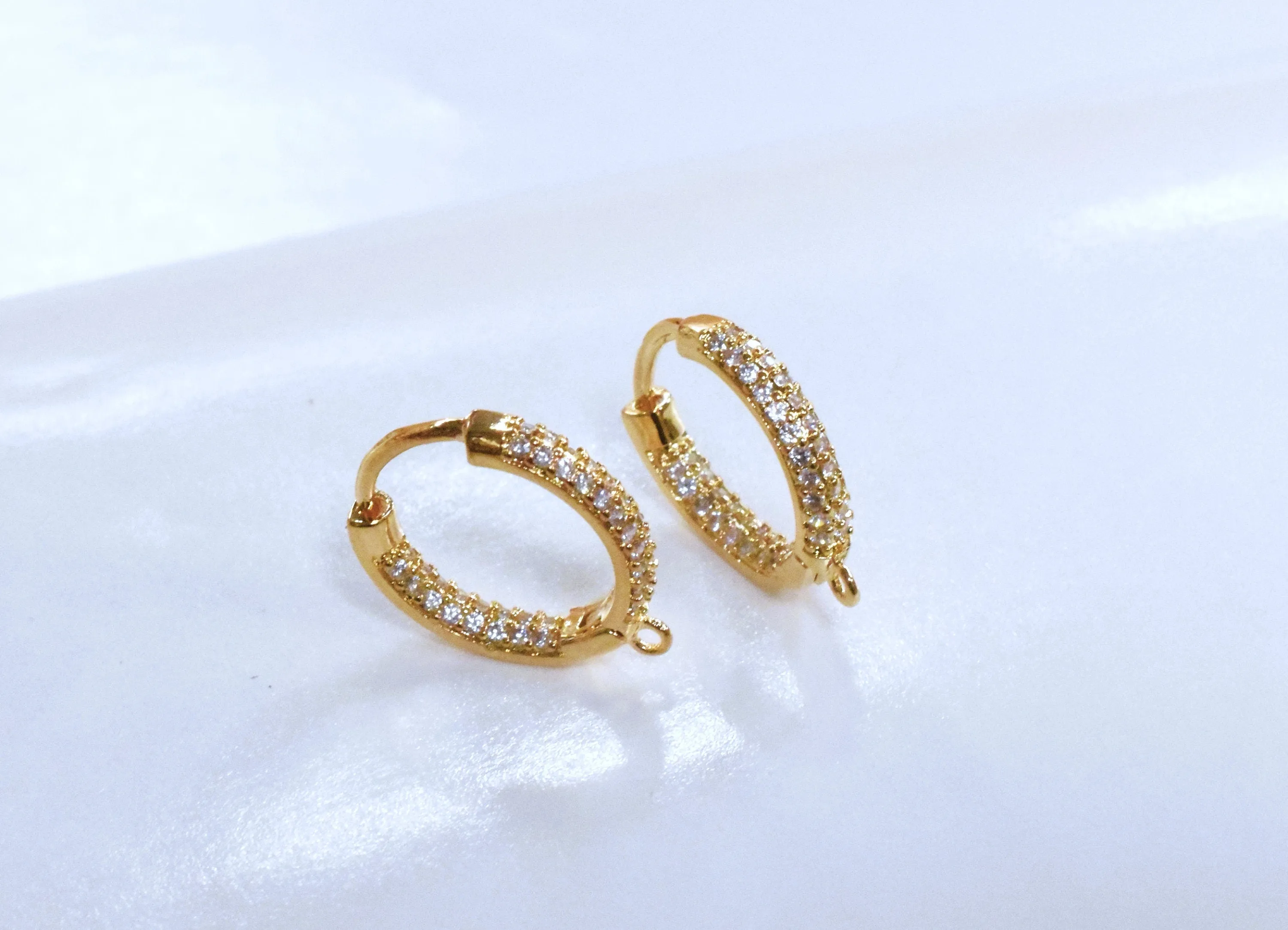 18K Gold Filled Look, EP Leverback Hook Earring Findings Plain and with Clear Zircon High quality Zircon For Jewelry supplier and wholesale