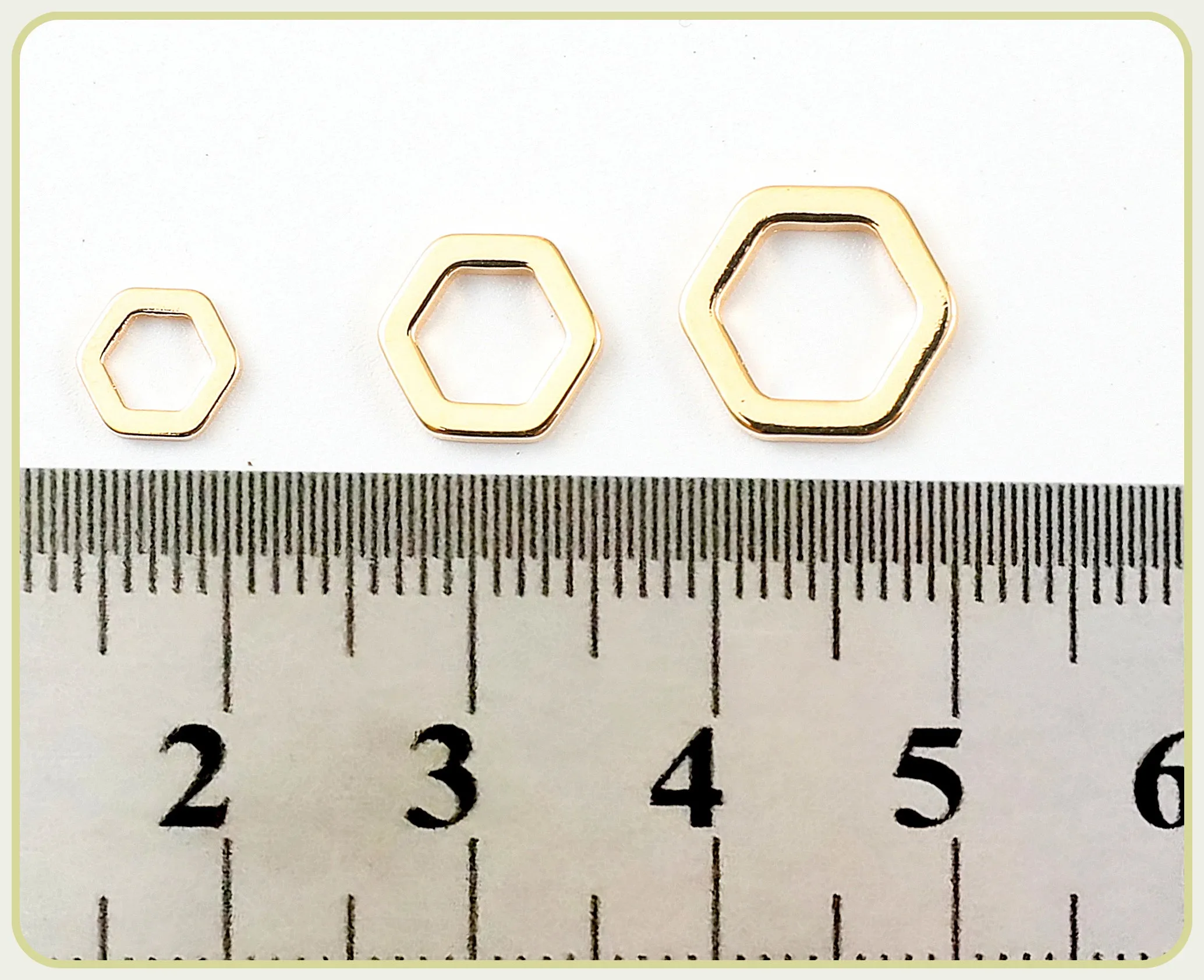 18K Gold Filled Look, Hexagonal Jump Rings: 10 PCs/PK for Jewelry Findings