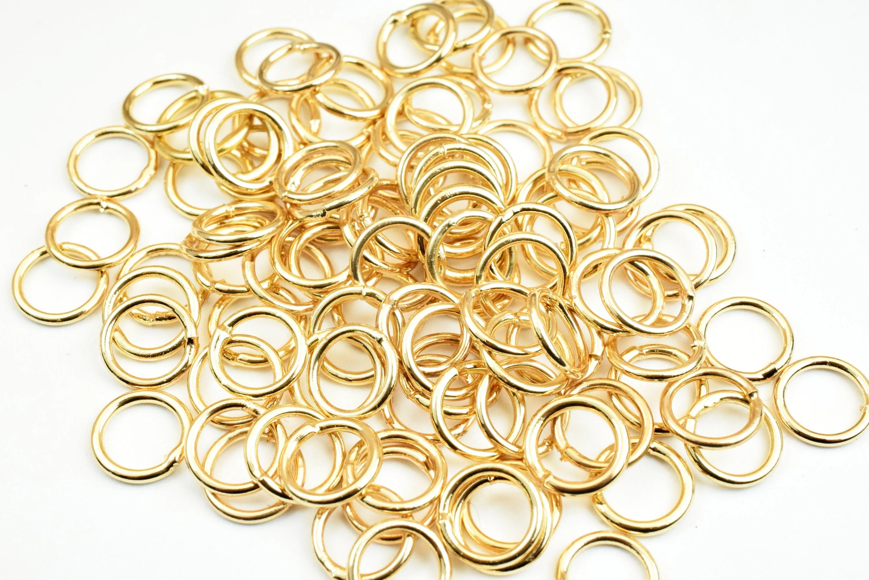 18K Gold Filled Look, Jump Rings Beads, Seamless, Various Sizes, 2mm, 3mm, 4mm, 5mm, 6mm,  8mm, 10mm, 12mm  Spacer Findings Jewelry USA