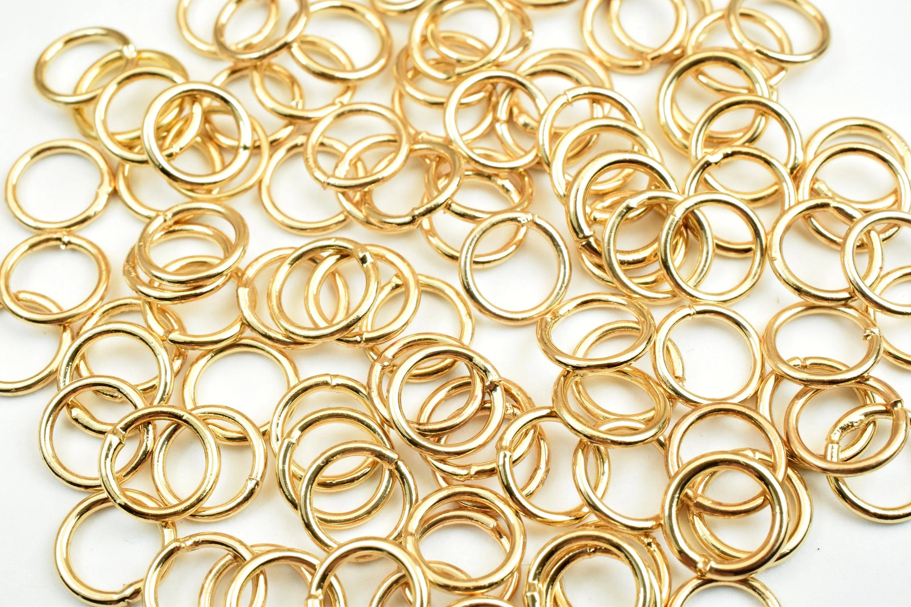 18K Gold Filled Look, Jump Rings Beads, Seamless, Various Sizes, 2mm, 3mm, 4mm, 5mm, 6mm,  8mm, 10mm, 12mm  Spacer Findings Jewelry USA