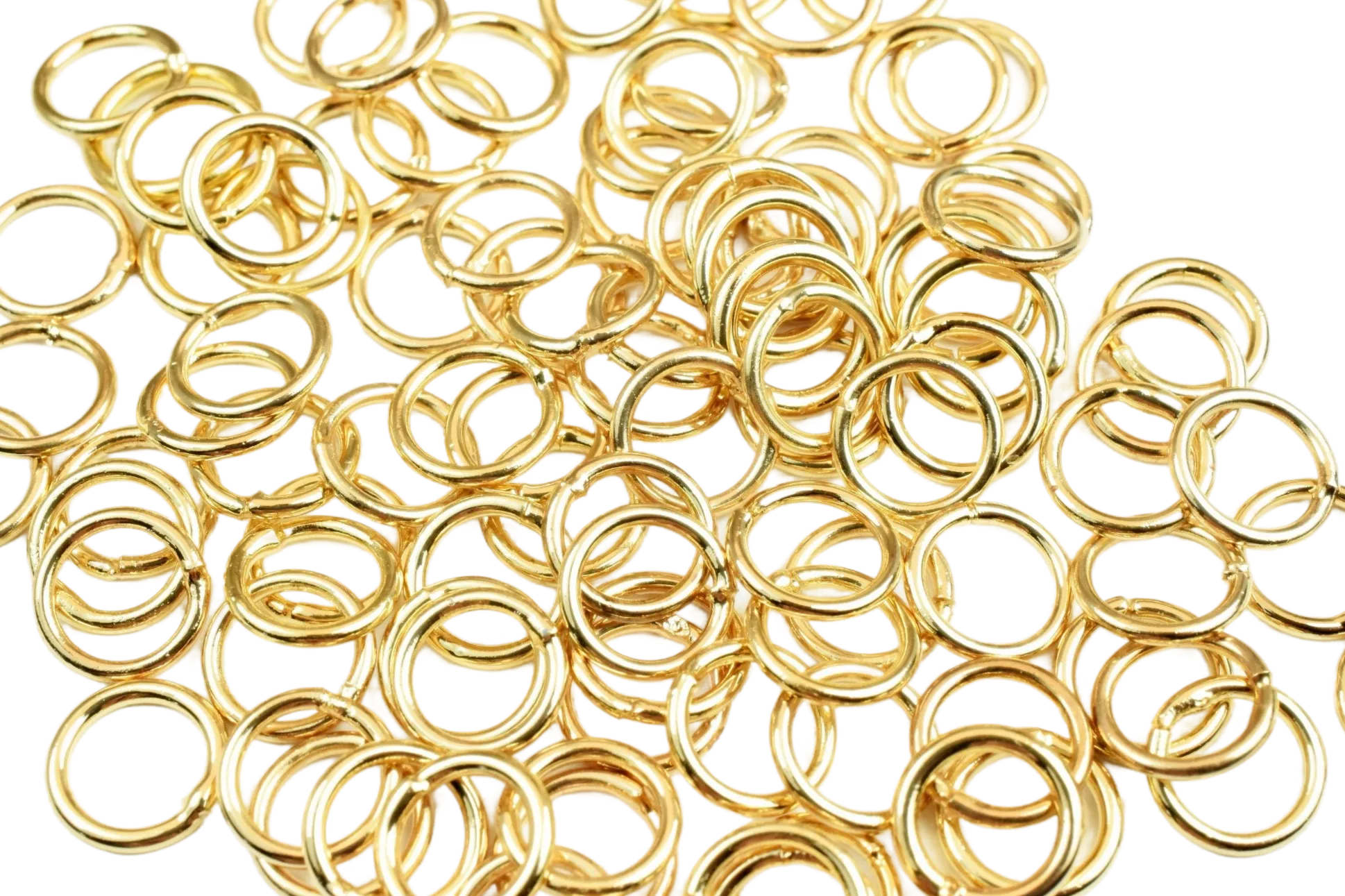 18K Gold Filled Look, Jump Rings Beads, Seamless, Various Sizes, 2mm, 3mm, 4mm, 5mm, 6mm,  8mm, 10mm, 12mm  Spacer Findings Jewelry USA