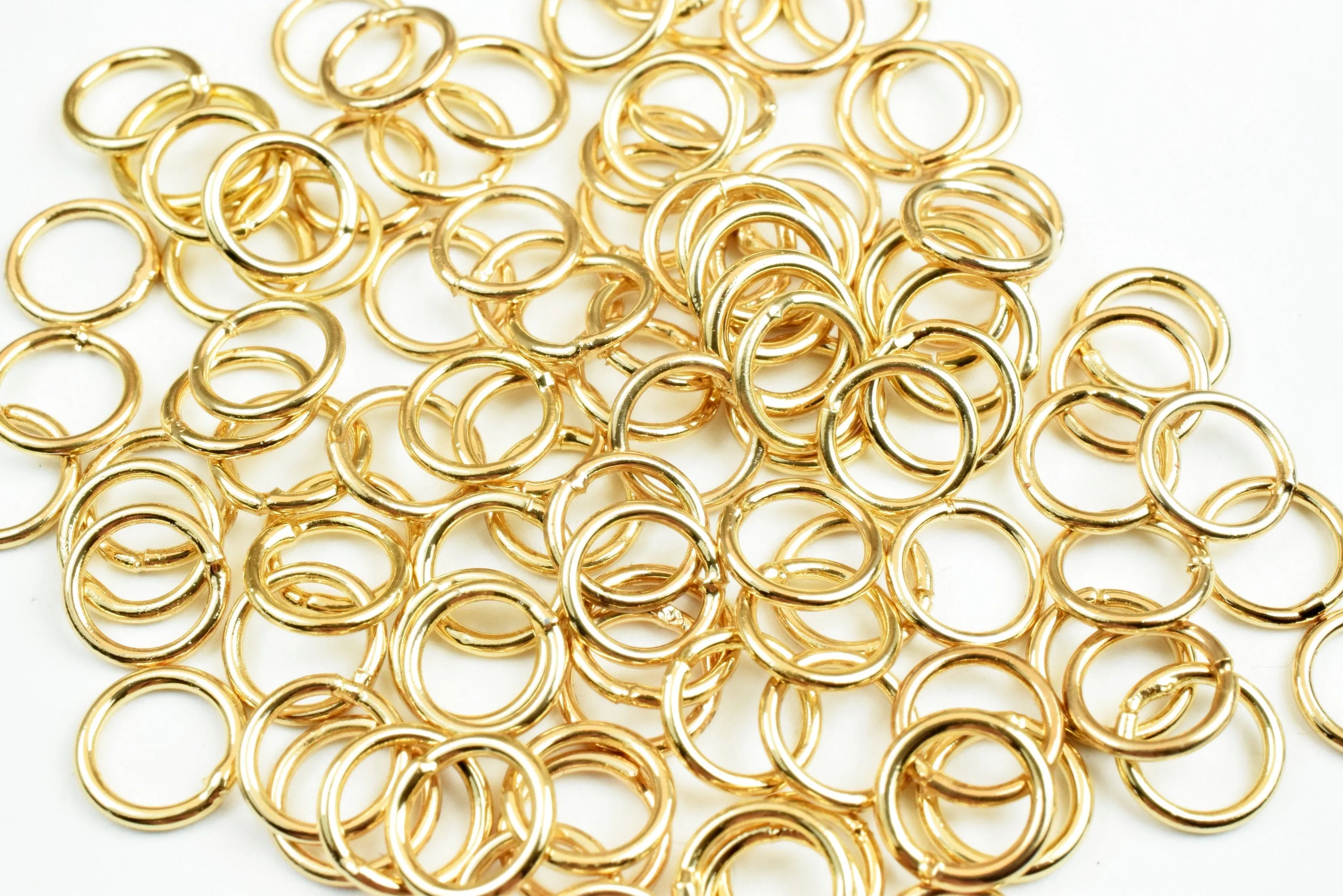 18K Gold Filled Look, Jump Rings Beads, Seamless, Various Sizes, 2mm, 3mm, 4mm, 5mm, 6mm,  8mm, 10mm, 12mm  Spacer Findings Jewelry USA