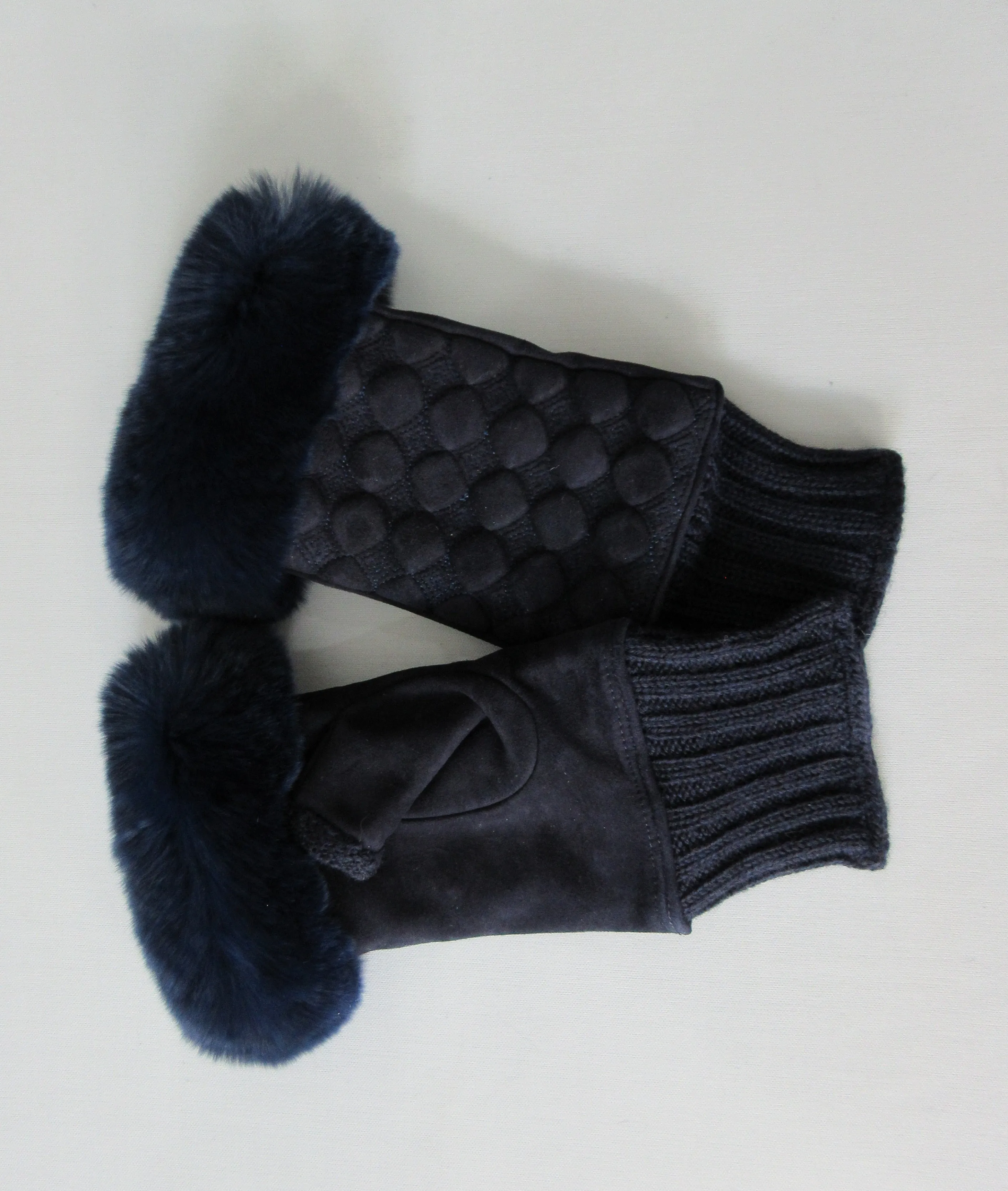 20G07 -Gala Gloves Couture Navy Fingerless Gloves