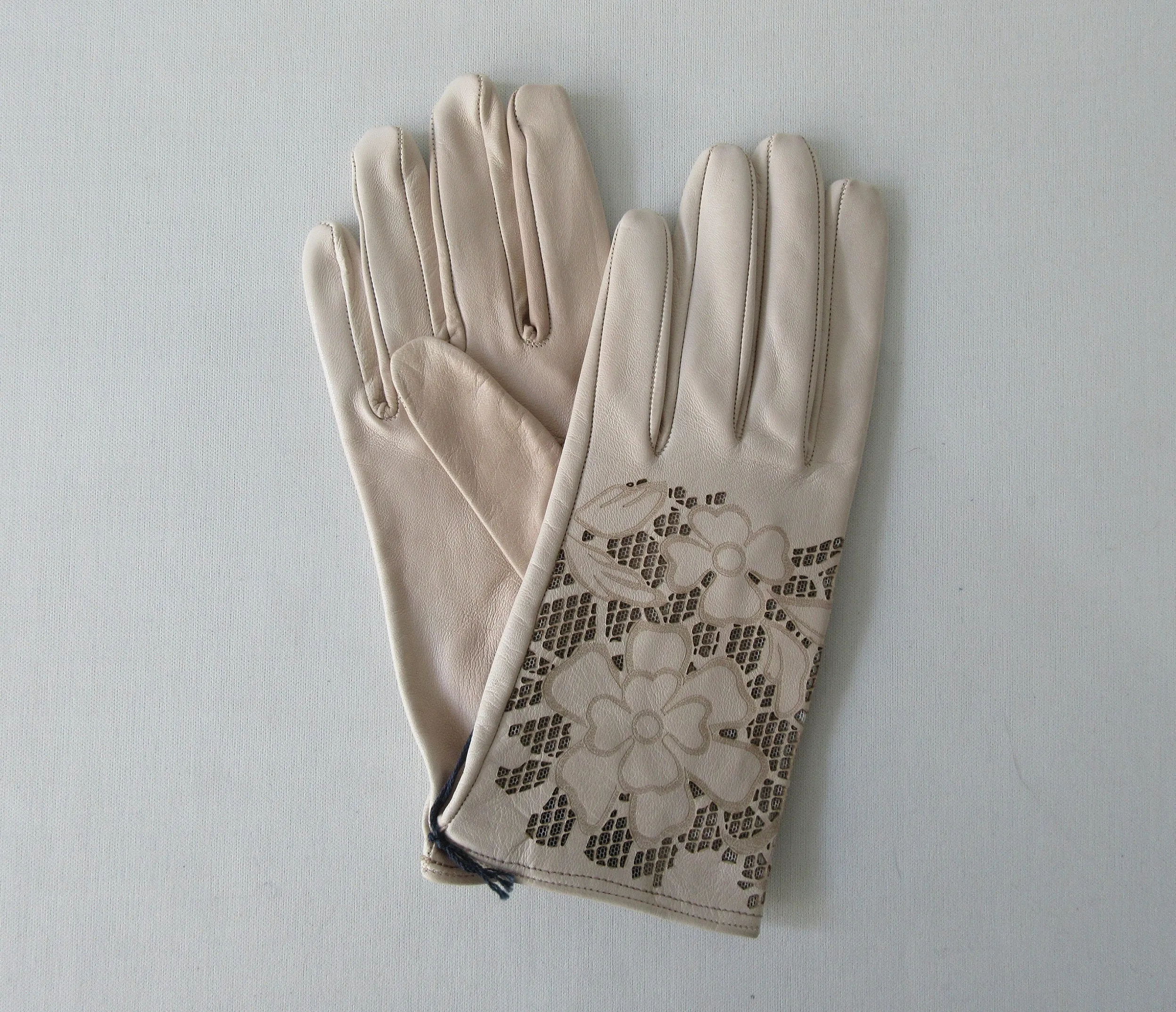 20G10 -Beige Floral Cutout Gloves