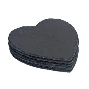 25cm Heart Slate Placemats - Pack of Six - By Argon Tableware