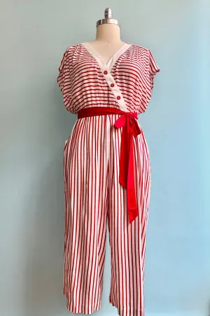 Ahoy Red Striped Jumpsuit by Hell Bunny