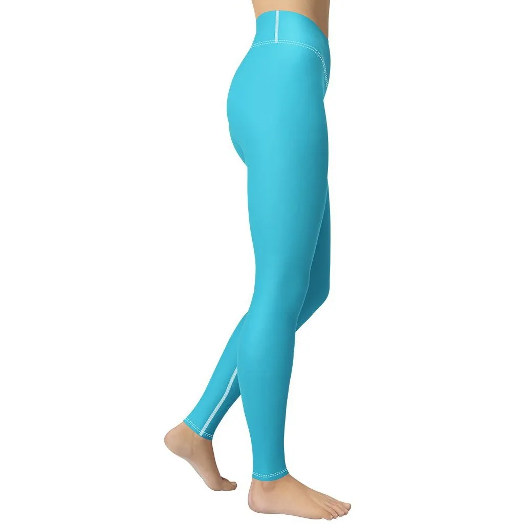 Aqua Turquoise Yoga Leggings