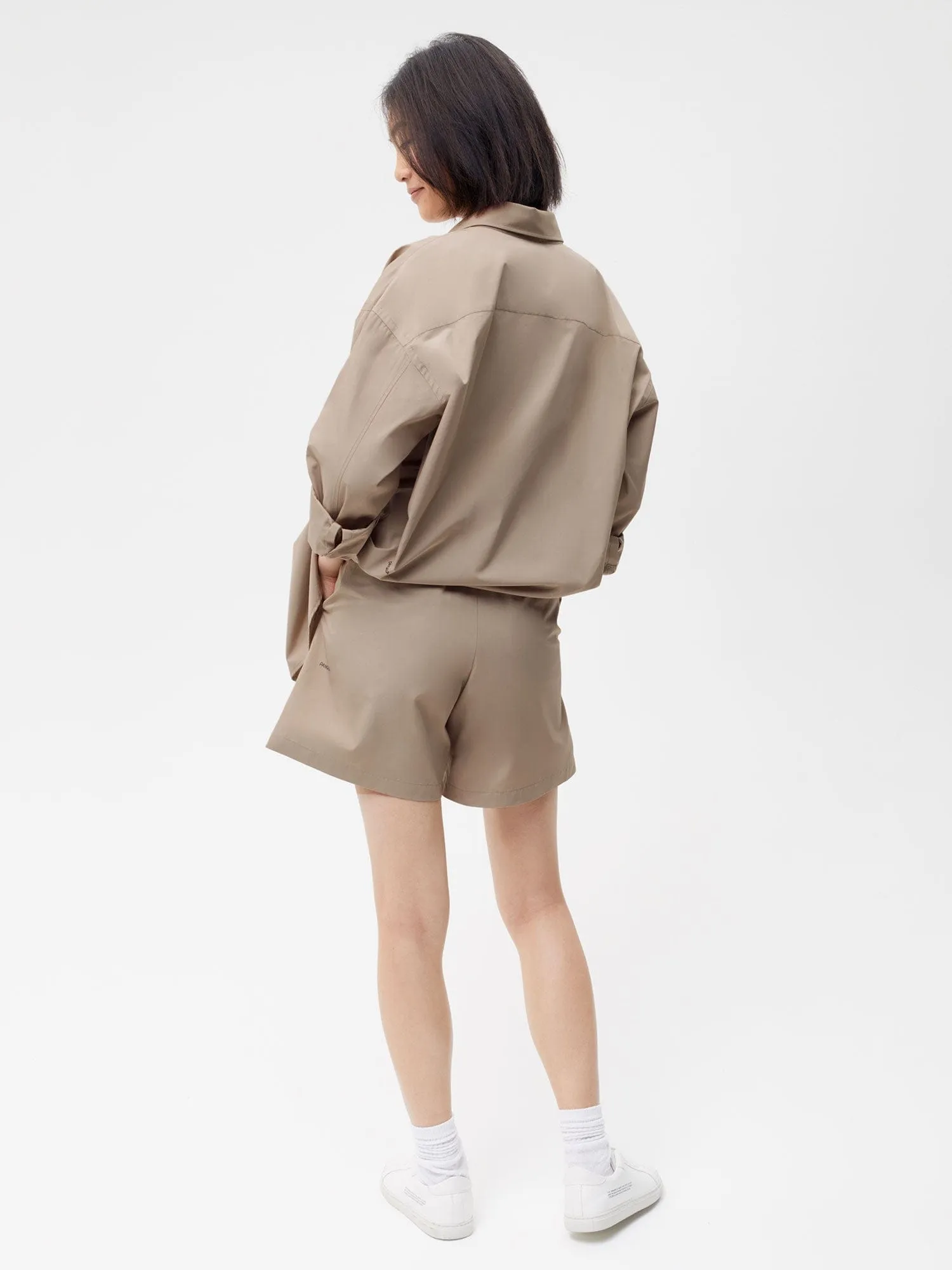 Archive Cotton Poplin Elasticated Shorts—taupe