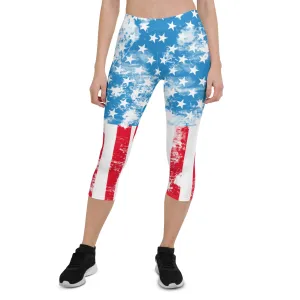 Artsy American Flag Capris