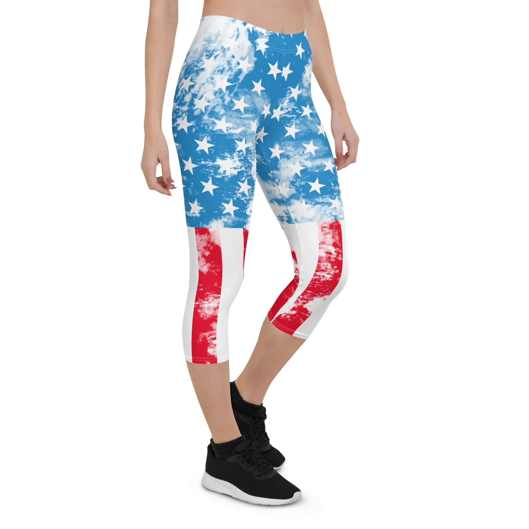 Artsy American Flag Capris