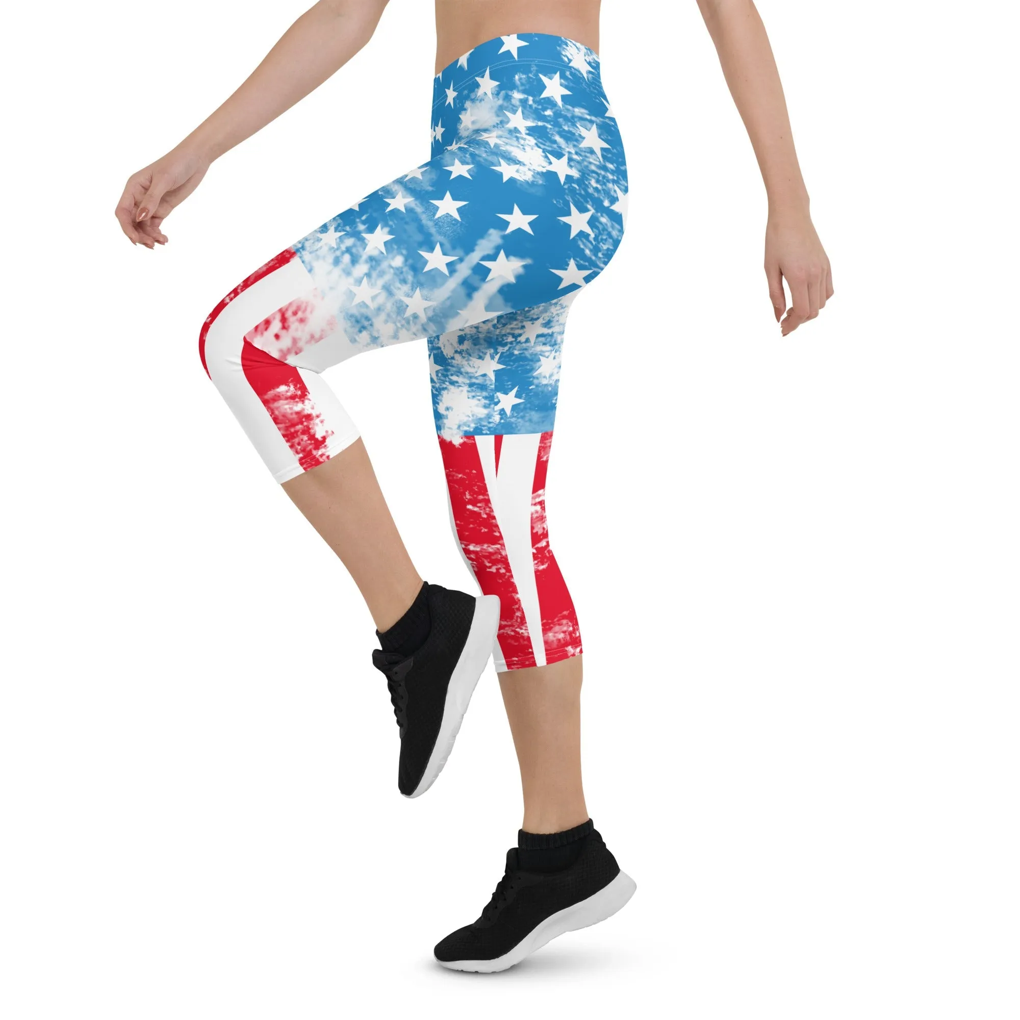 Artsy American Flag Capris