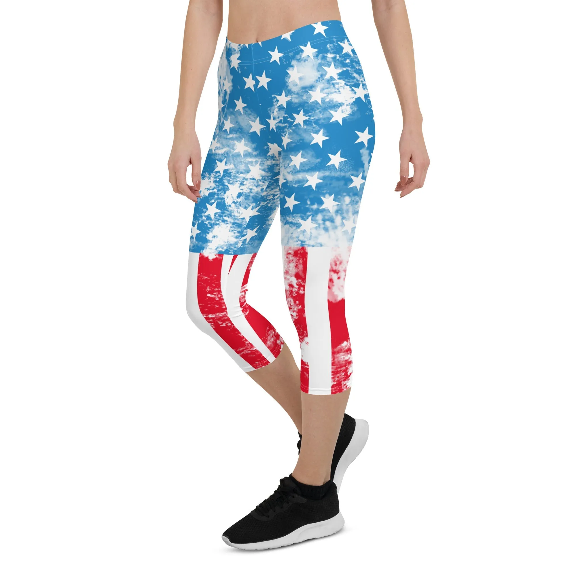 Artsy American Flag Capris