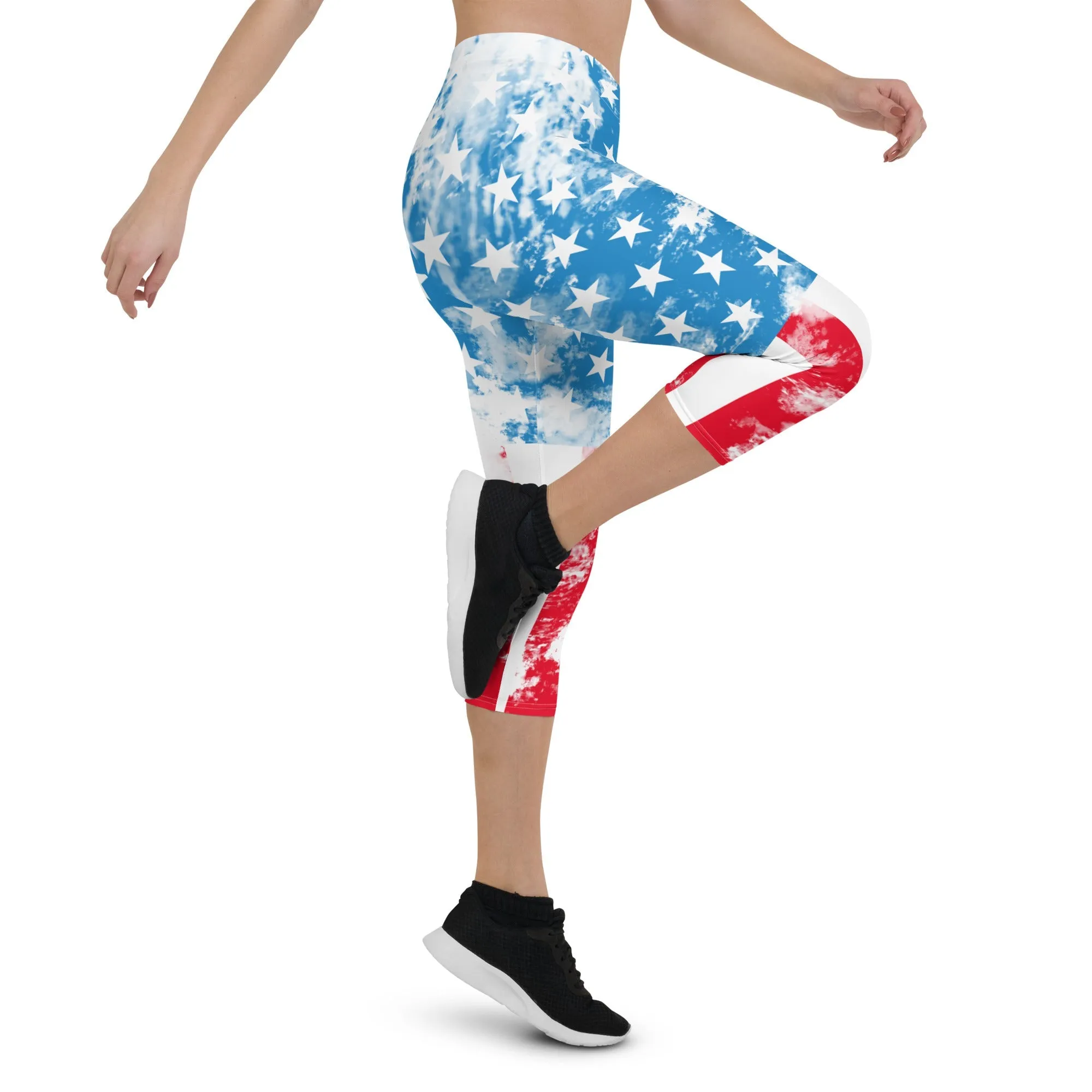 Artsy American Flag Capris