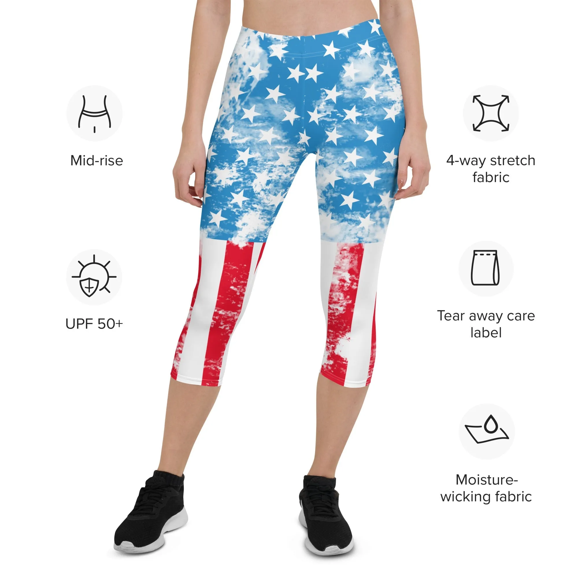 Artsy American Flag Capris