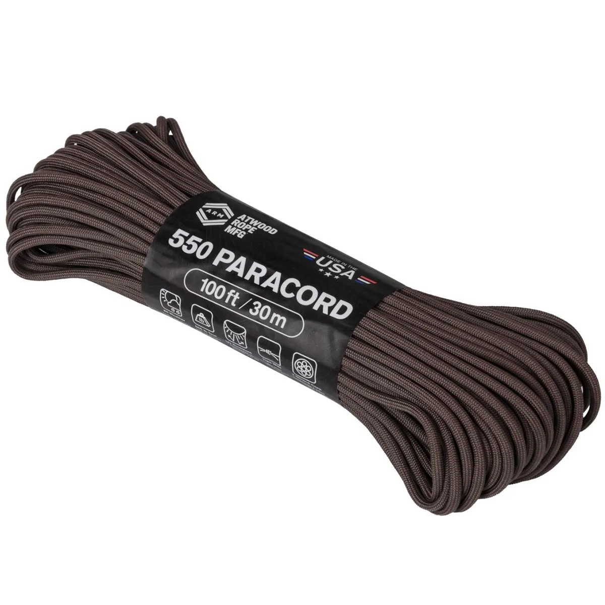 Atwood Rope 550 Paracord 100ft Brown