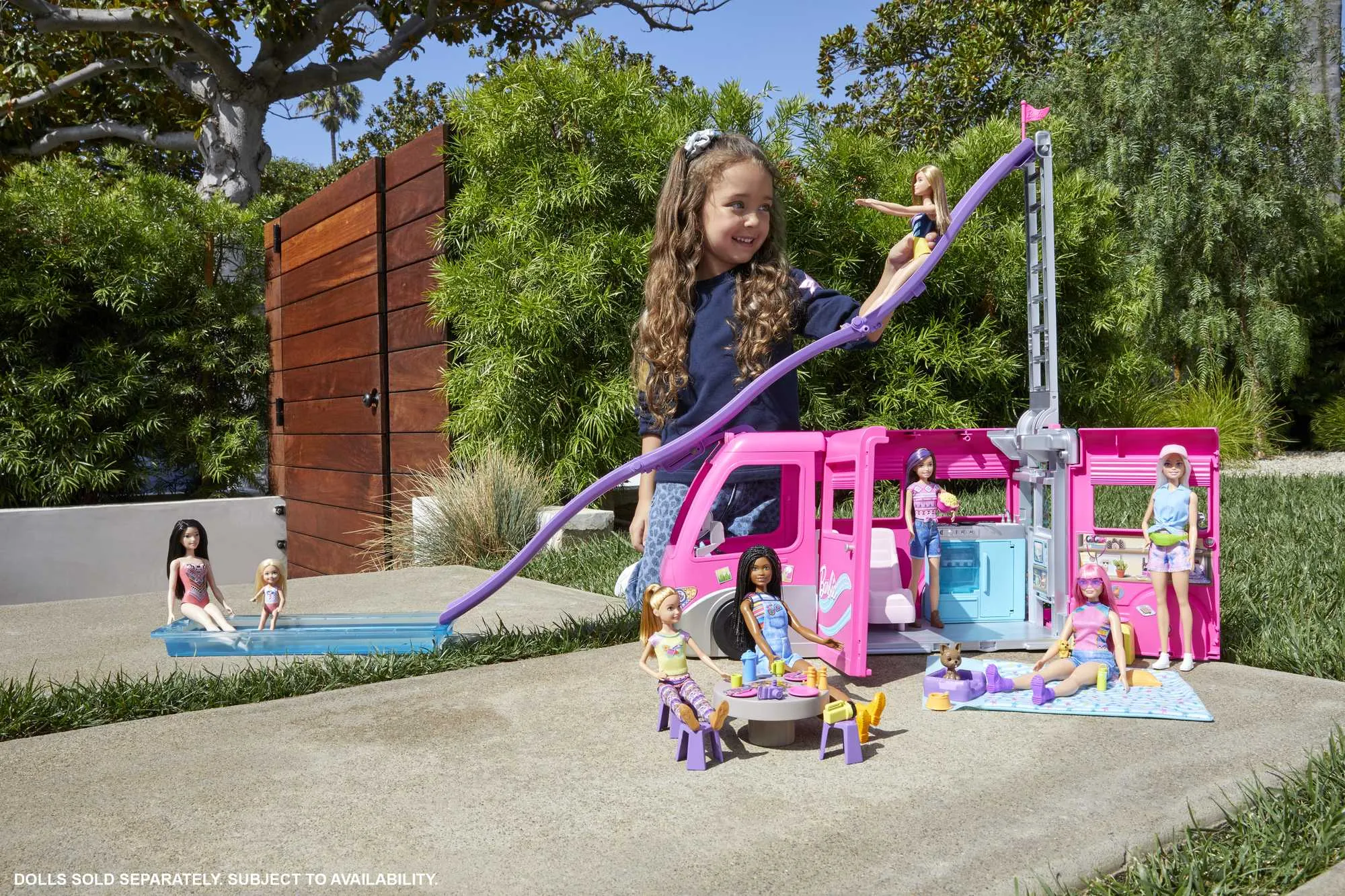 Barbie Camper, Doll Playset With 60 Accessories, 30-Inch Slide, Dream Camper