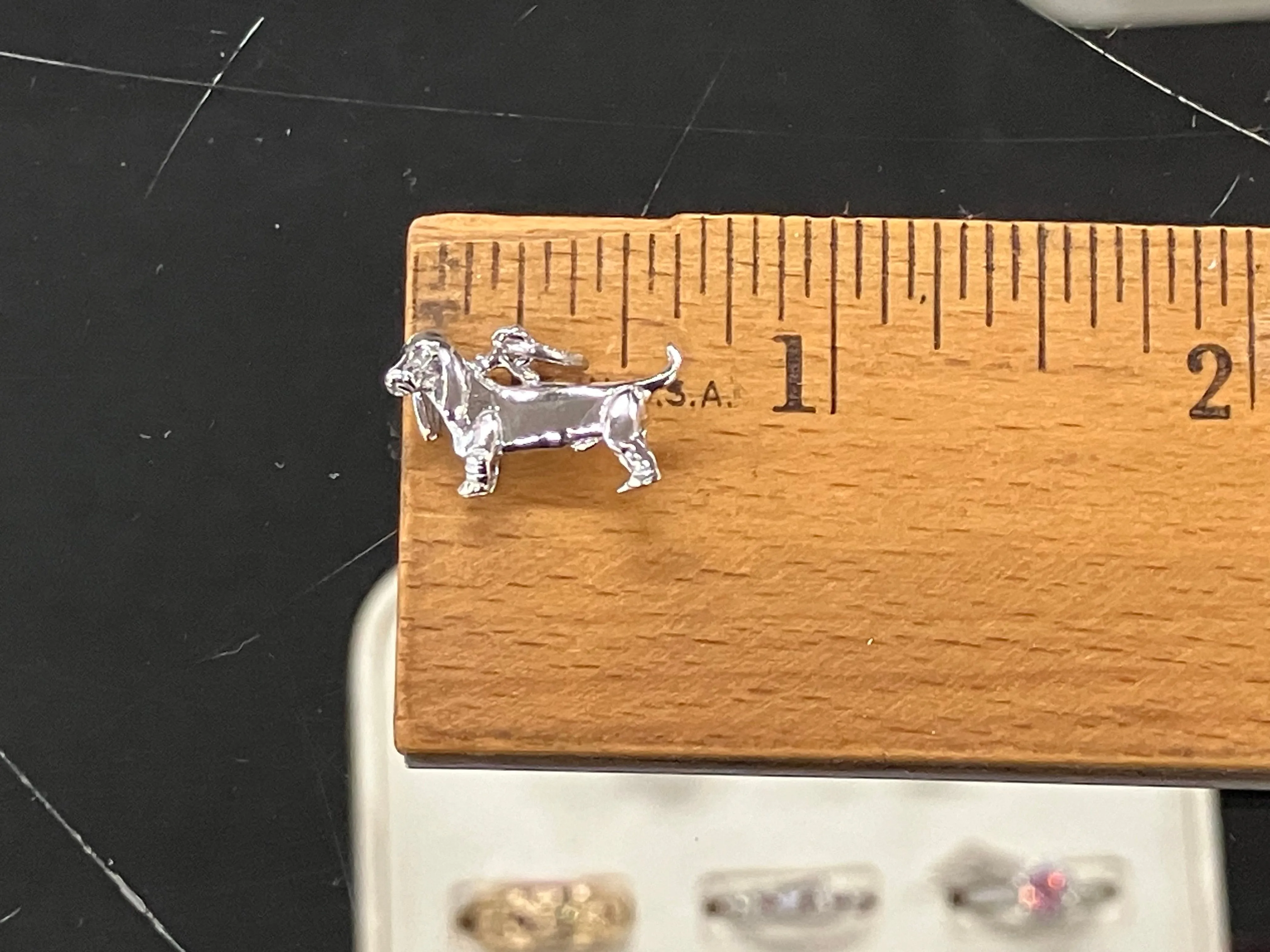 Basset Hound Silver Charm