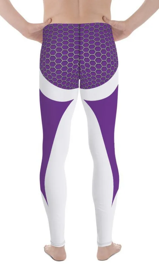 Beehive Geometric Men's Leggings Royal Purple