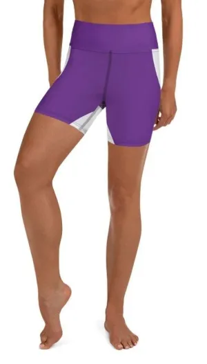 Beehive Geometric Yoga Shorts Royal Purple