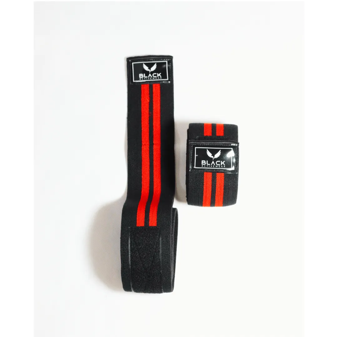 BLACK ACTIVE KNEE WRAPS