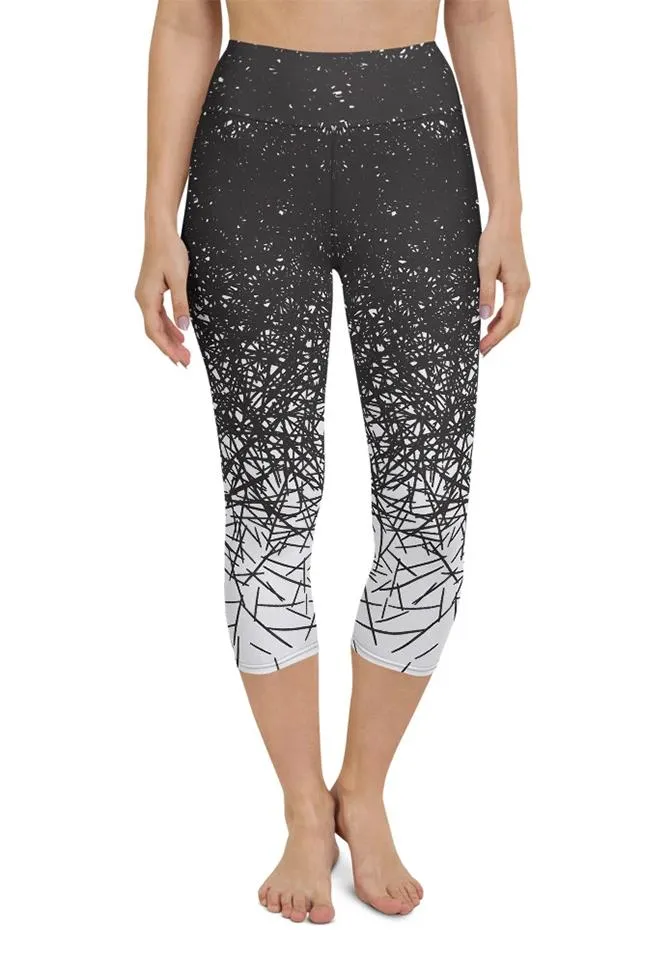 Black & White Ombre Yoga Capris