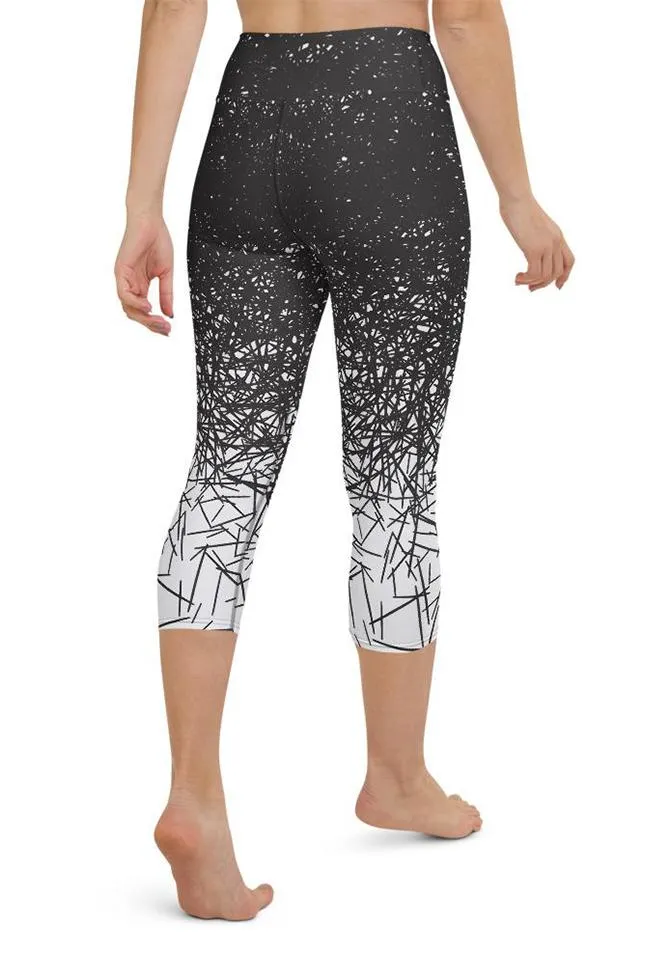 Black & White Ombre Yoga Capris