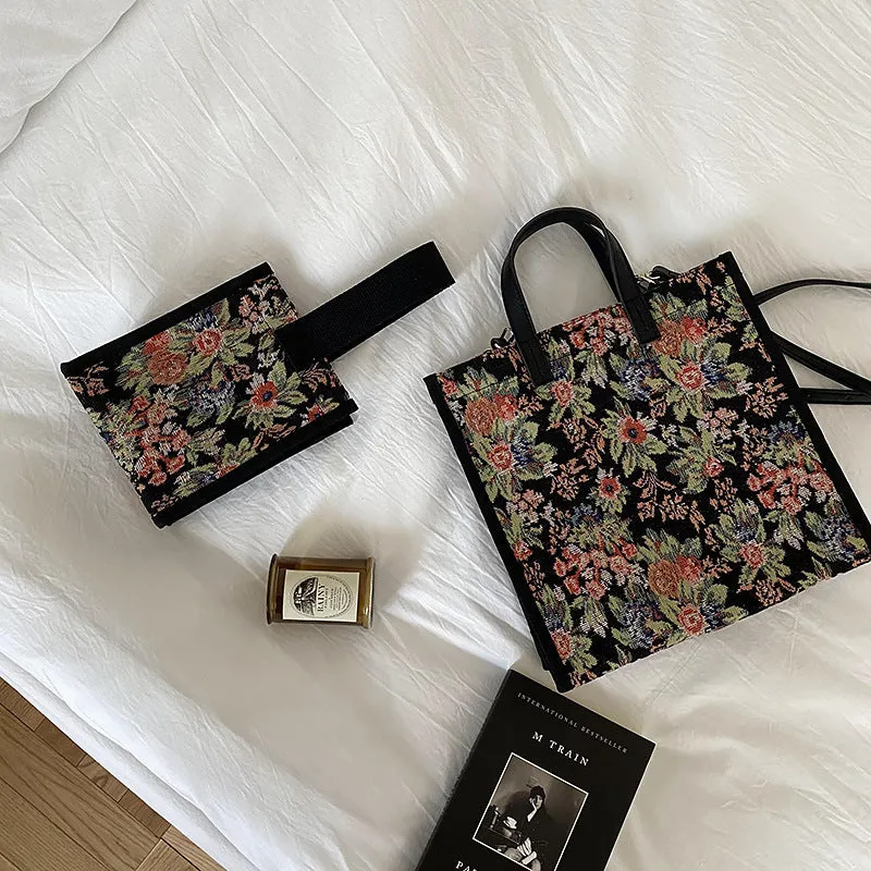 Blossom Charm: Canvas Crossbody & Shoulder Bags Collection