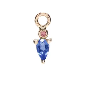 Blue Sapphire Droplet Charm