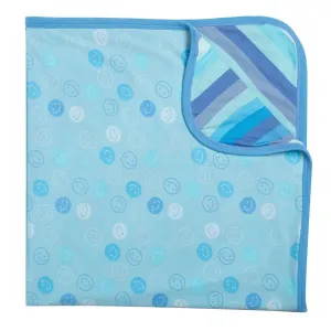 blue smile shine modal reversible baby blanket