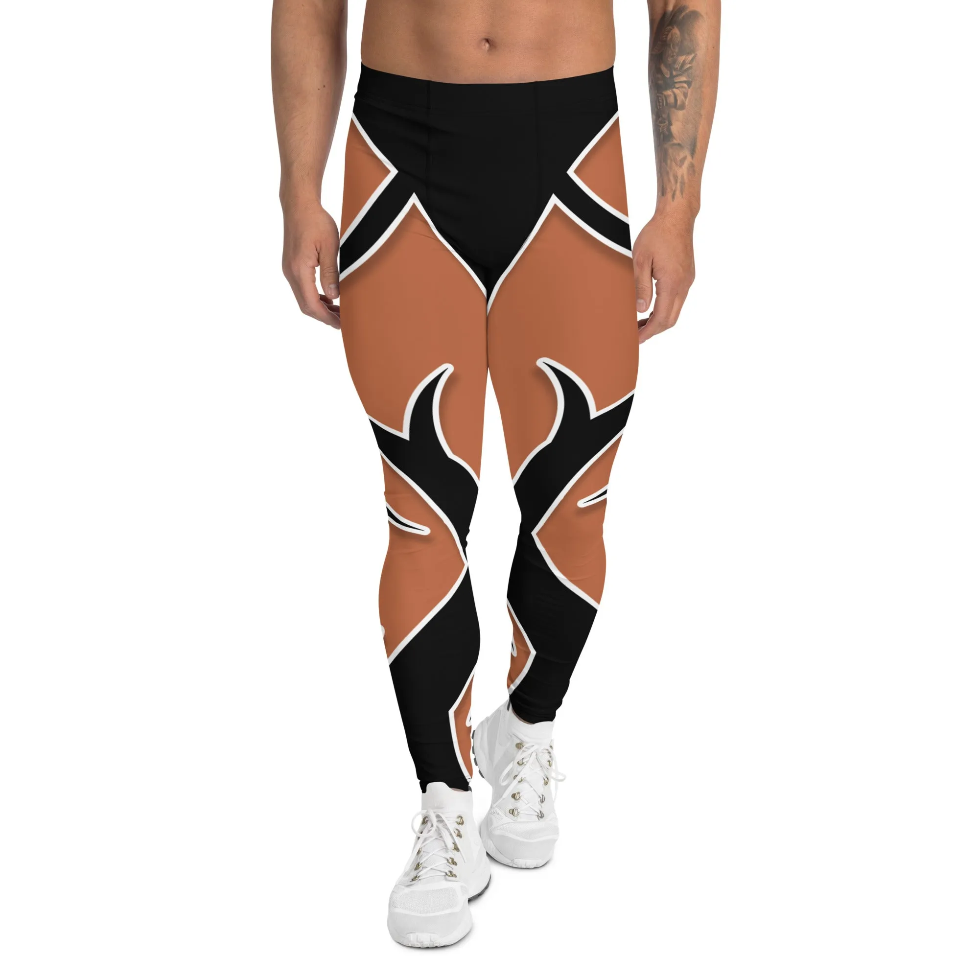 Bold Cut Outs Medium Brown Men's Leggings