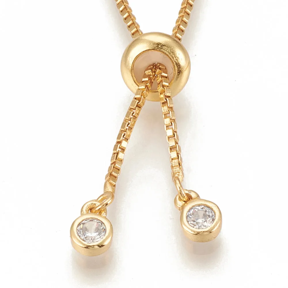 Bolo Box Chain Slider Necklace with Connectors - Plated Brass