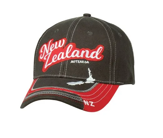 Cap NZ Aotearoa Red/Grey