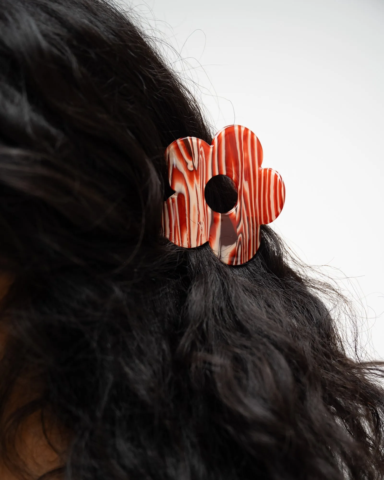 Claw Clip Flower Stripy