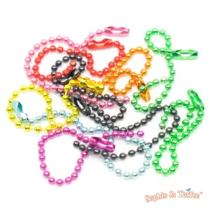 Colorful Assorted Ball Chains (2.4mm x 10cm) (15 pieces)