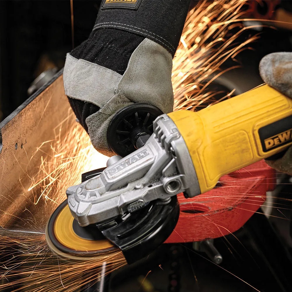 DeWALT DWE4120FN 4-1/2" - 5" Corded Flathead Paddle Switch Angle Grinder