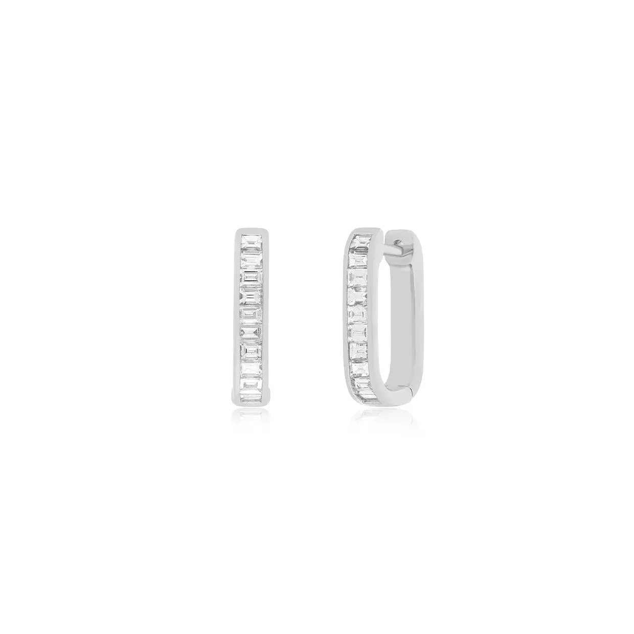 Diamond Baguette Jumbo Lola Huggie Hoop Earrings