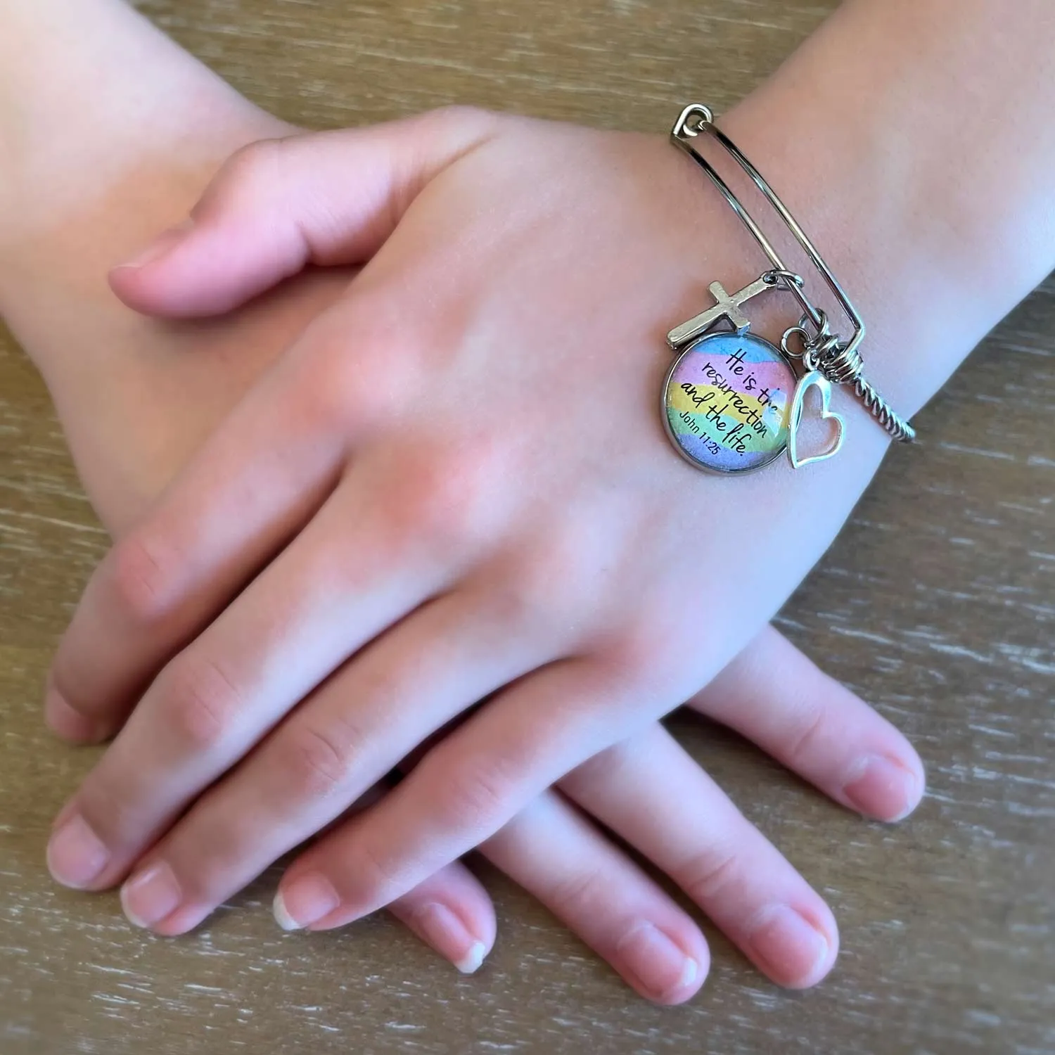 DIY Easter Scripture Charm Bangle Bracelet Making Kit