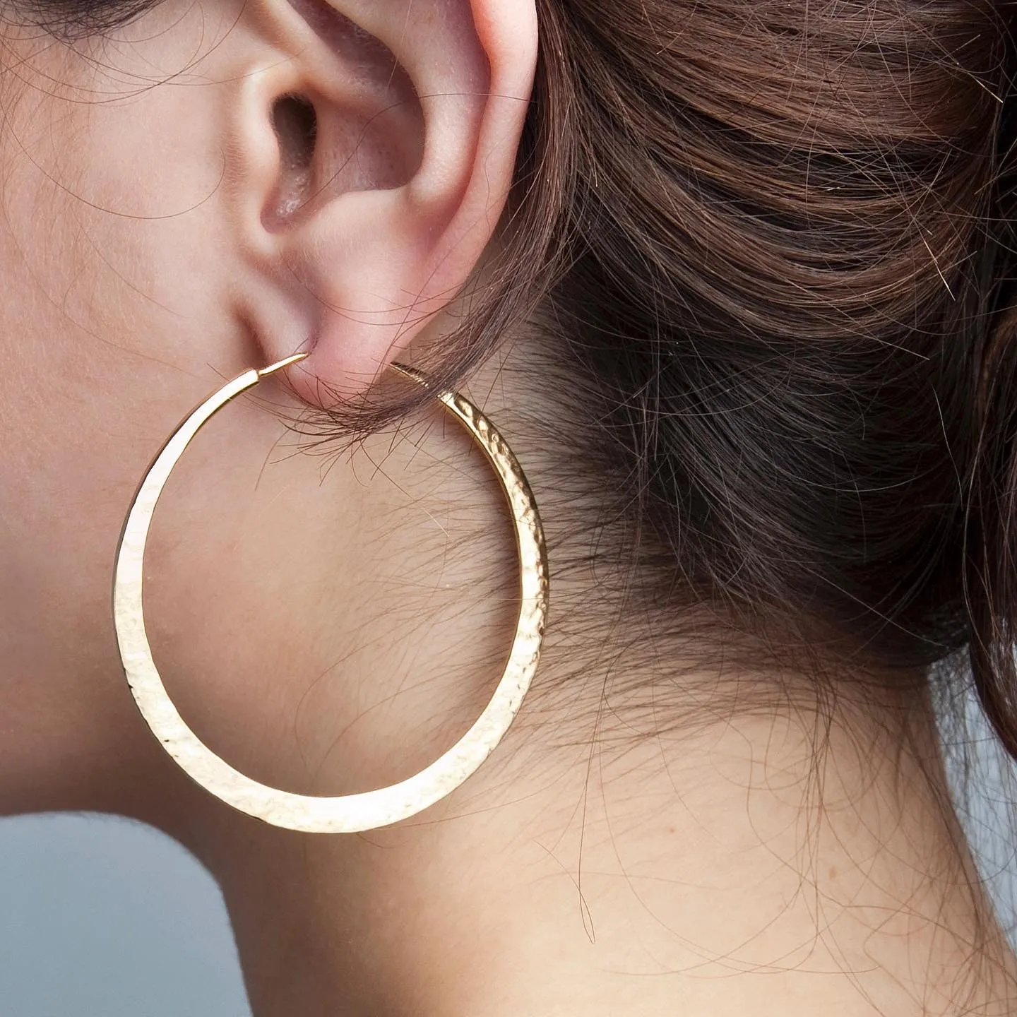 Forged Hoops, Large, Gold