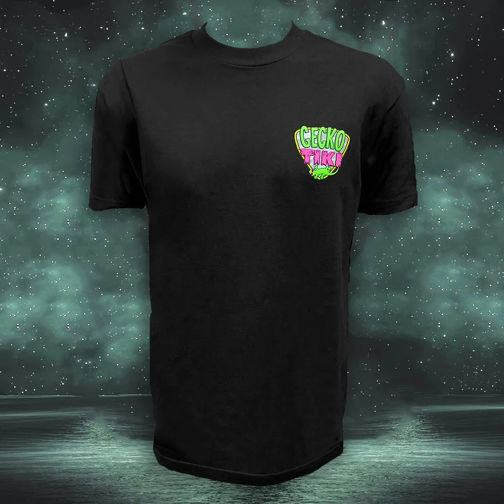 Gecko Space Tiki: Black Beefy Tee