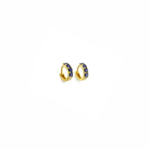 Gold Night Sky Huggie Hoop Earrings - Blue