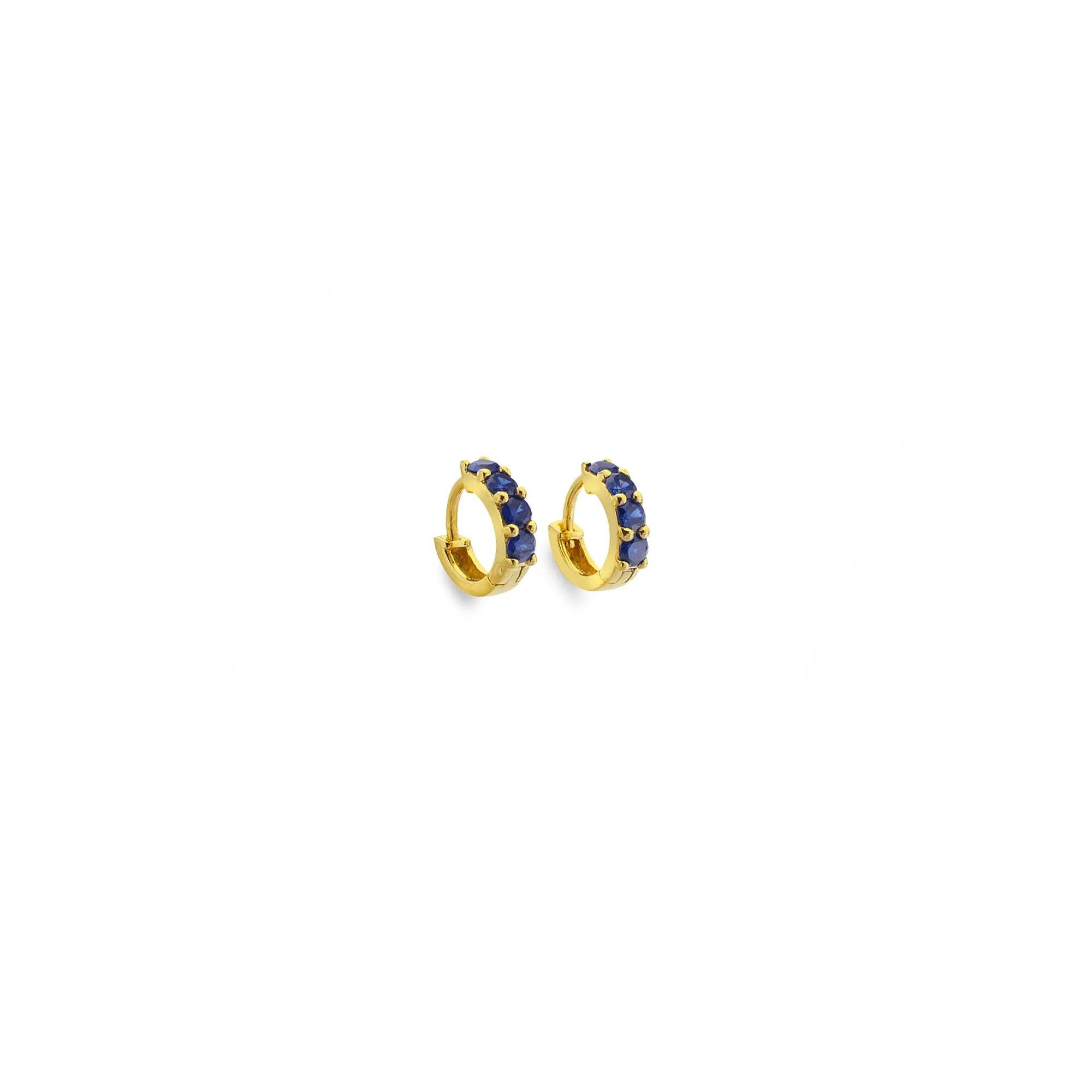 Gold Night Sky Huggie Hoop Earrings - Blue