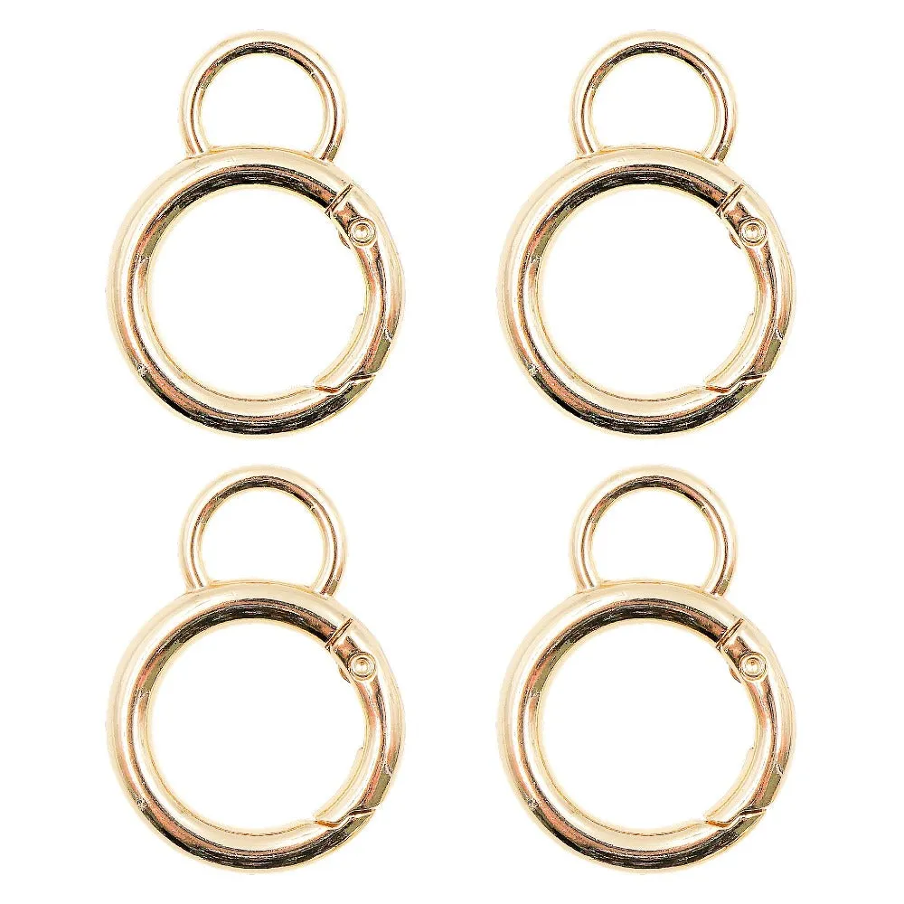 Gold Round Clip Key Chains (8 pieces)